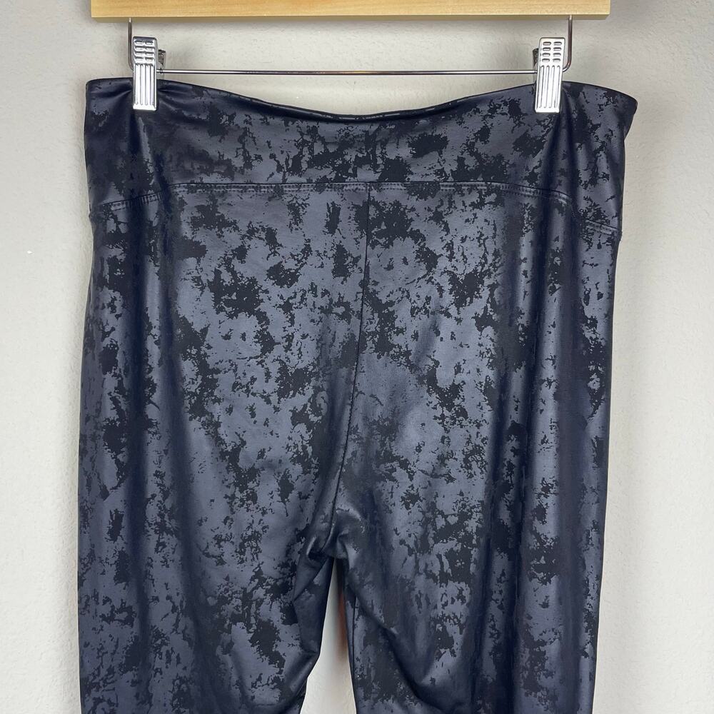 Joseph Ribkoff Size 12 High-Waist Leggings – Black Crackled Pattern,‎ Stretch - Picture 3 of 6